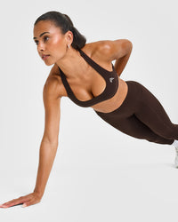 EasyLift™ Halter Bralette with White Logo | 70% Cocoa