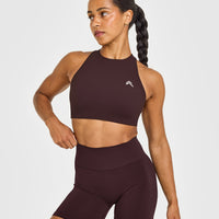 EasyLift™ High Neck Sports Bra | Plum Brown
