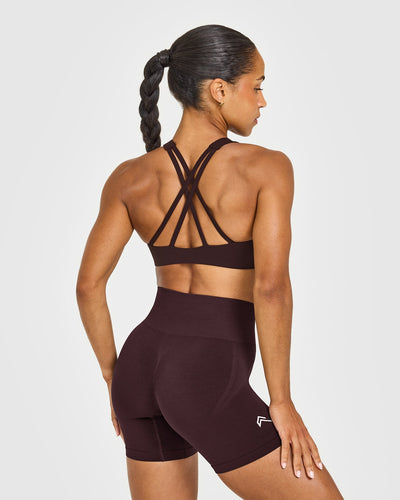 EasyLift™ High Neck Sports Bra | Plum Brown