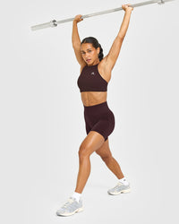 EasyLift™ High Neck Sports Bra | Plum Brown