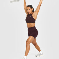 EasyLift™ High Neck Sports Bra | Plum Brown