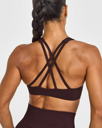 EasyLift™ High Neck Sports Bra | Plum Brown
