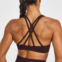 EasyLift™ High Neck Sports Bra | Plum Brown