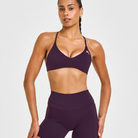 EasyLift™ Ultra Minimal Bralette with White Logo | Blackberry Purple