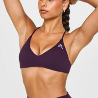 EasyLift™ Ultra Minimal Bralette with White Logo | Blackberry Purple