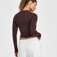 Mellow™ Soft Mid Long Sleeve Top | Plum Brown