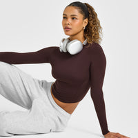 Mellow™ Soft Mid Long Sleeve Top | Plum Brown