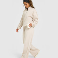 Foundations Oversized 1/4 Zip Sweatshirt | Sand