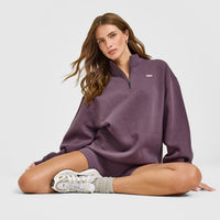 Foundations Oversized 1/4 Zip Sweatshirt | Vintage Purple
