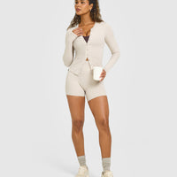 Mellow™ Rib Long Sleeve Cardigan | Sand