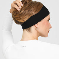 SoftMotion™ Headband with White Logo | Black