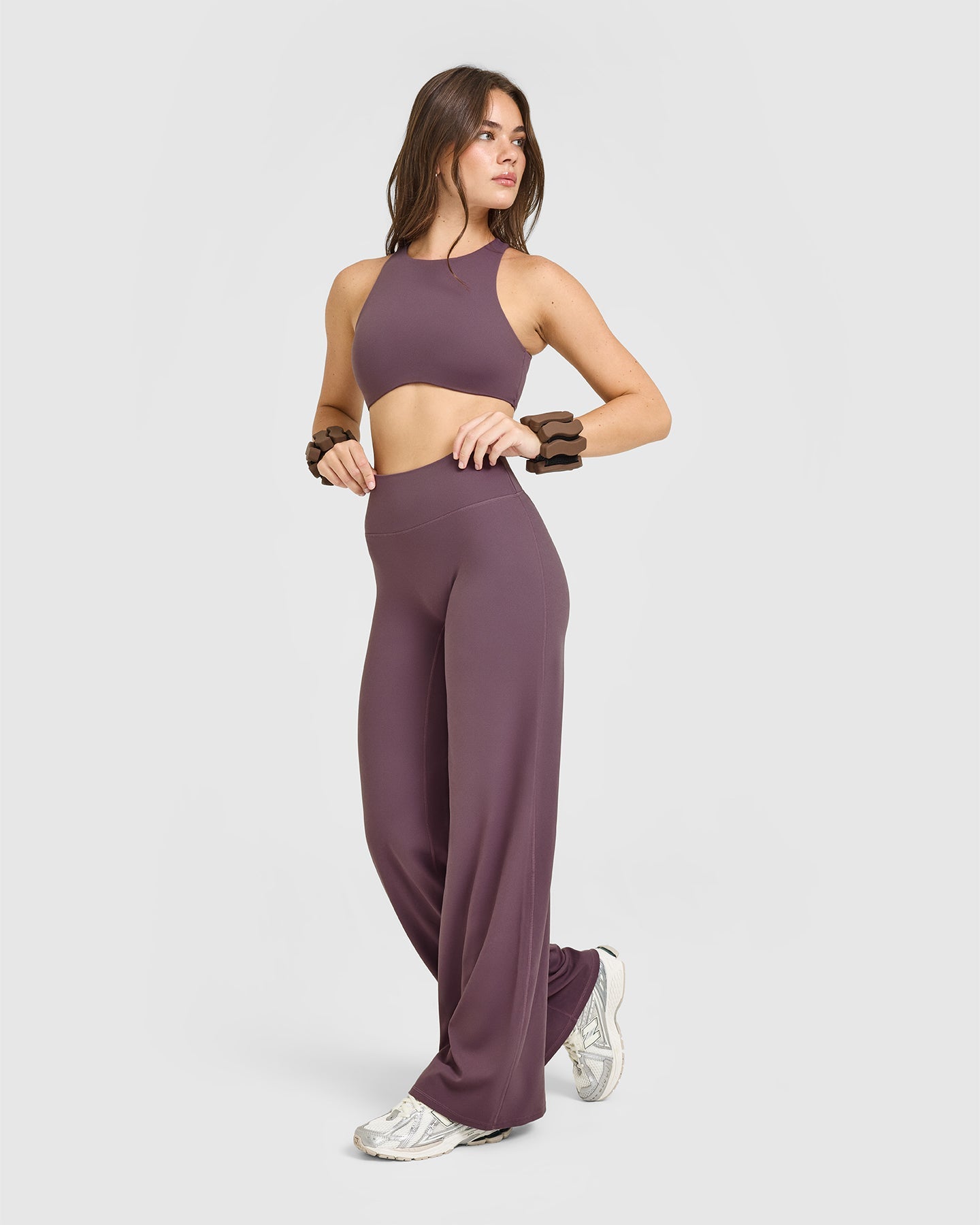 SoftMotion™ Straight Leg Bottoms with White Logo | Vintage Purple
