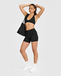 SoftMotion™ Fold Over Shorts 6" | Black