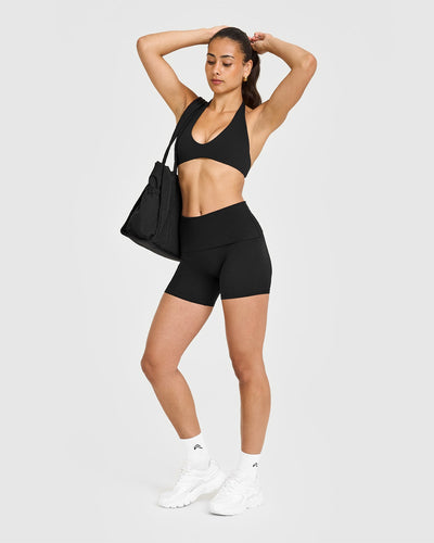 SoftMotion™ Fold Over Shorts 6" | Black