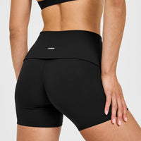 SoftMotion™ Fold Over Shorts 6" | Black