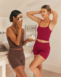 SoftMotion™ Fold Over Shorts 6" | Espresso Brown