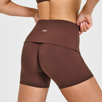 SoftMotion™ Fold Over Shorts 6" | Espresso Brown