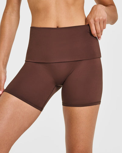 SoftMotion™ Fold Over Shorts 6" | Espresso Brown