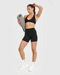 SoftMotion™ High Waisted Shorts 6" | Black