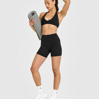 SoftMotion™ High Waisted Shorts 6" | Black