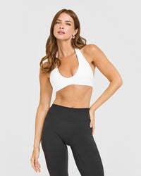 SoftMotion™ Minimal Halter Neck Bralette | White