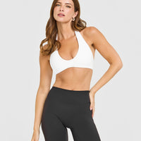SoftMotion™ Minimal Halter Neck Bralette | White