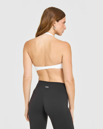 SoftMotion™ Minimal Halter Neck Bralette | White