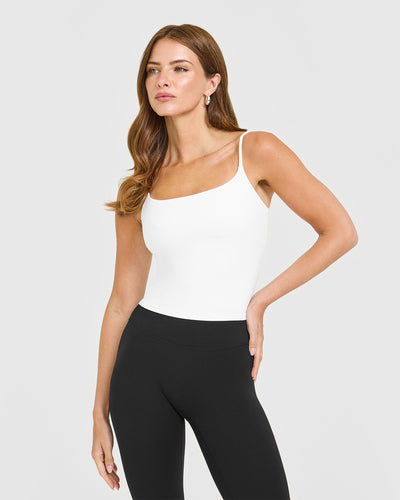 SoftMotion™ Strappy Mid Vest with Built in Bra Shelf | White