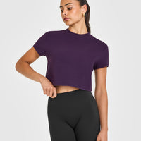 Cotton Relaxed T-Shirt | Blackberry Purple