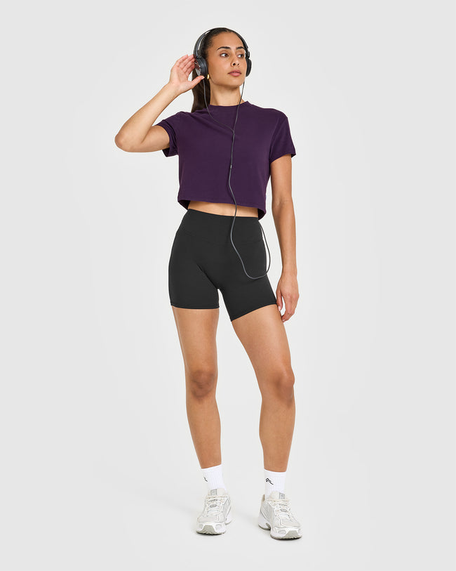 Cotton Relaxed T-Shirt | Blackberry Purple