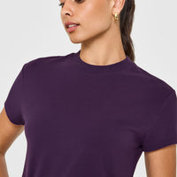Cotton Relaxed T-Shirt | Blackberry Purple