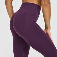 Effortless Seamless Leggings with White Logo | Blackberry Purple