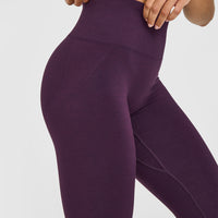 Effortless Seamless Leggings with White Logo | Blackberry Purple