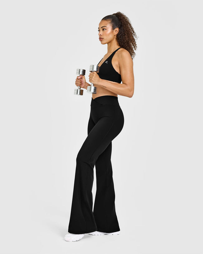 Unified Wrap Flared Bottoms White Logo | Black
