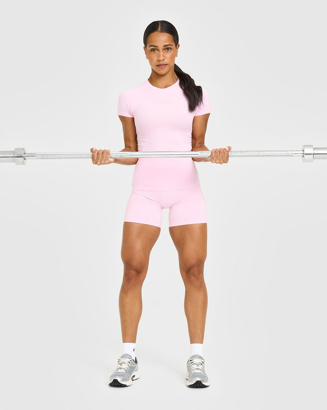 Go To Seamless Fitted Top | Chalk Pink