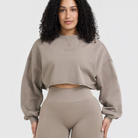 Raw Lounge Crop Sweatshirt | Washed Minky