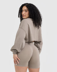 Raw Lounge Crop Sweatshirt | Washed Minky