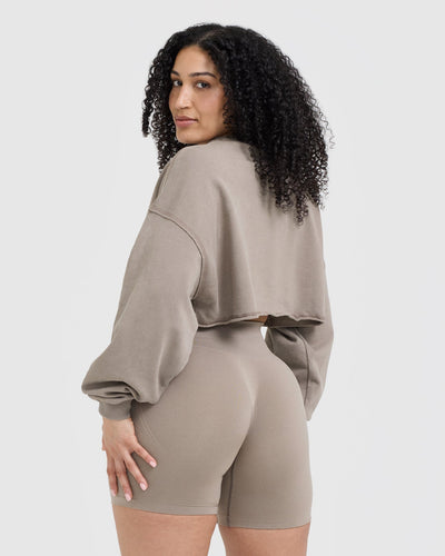 Raw Lounge Crop Sweatshirt | Washed Minky