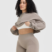 Raw Lounge Crop Sweatshirt | Washed Minky