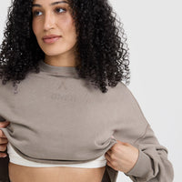 Raw Lounge Crop Sweatshirt | Washed Minky