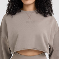 Raw Lounge Crop Sweatshirt | Washed Minky