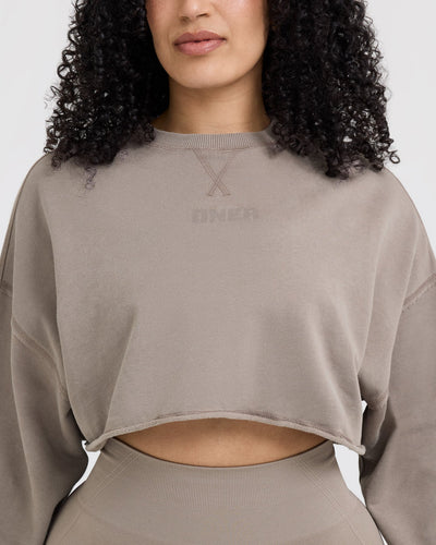 Raw Lounge Crop Sweatshirt | Washed Minky