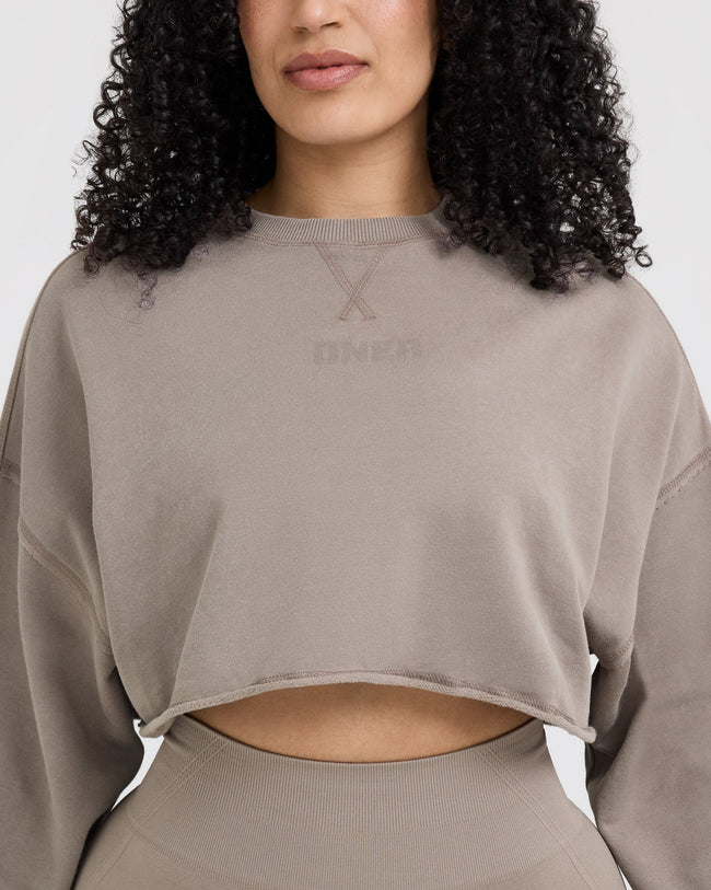 Raw Lounge Crop Sweatshirt | Washed Minky