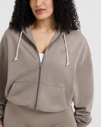 Raw Lounge Oversized Zip Hoodie | Washed Minky