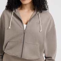 Raw Lounge Oversized Zip Hoodie | Washed Minky