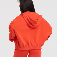 Raw Lounge Oversized Zip Hoodie | Charged Orange
