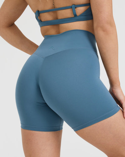 Timeless High Waisted Shorts 6" | Moonstone Blue