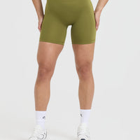 Timeless High Waisted Shorts 6" | Olive Green