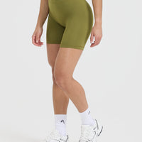 Timeless High Waisted Shorts 6" | Olive Green
