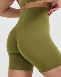 Timeless High Waisted Shorts 6" | Olive Green